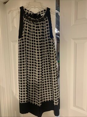 Shoshanna Black and White Patterned Sleeveless Dress